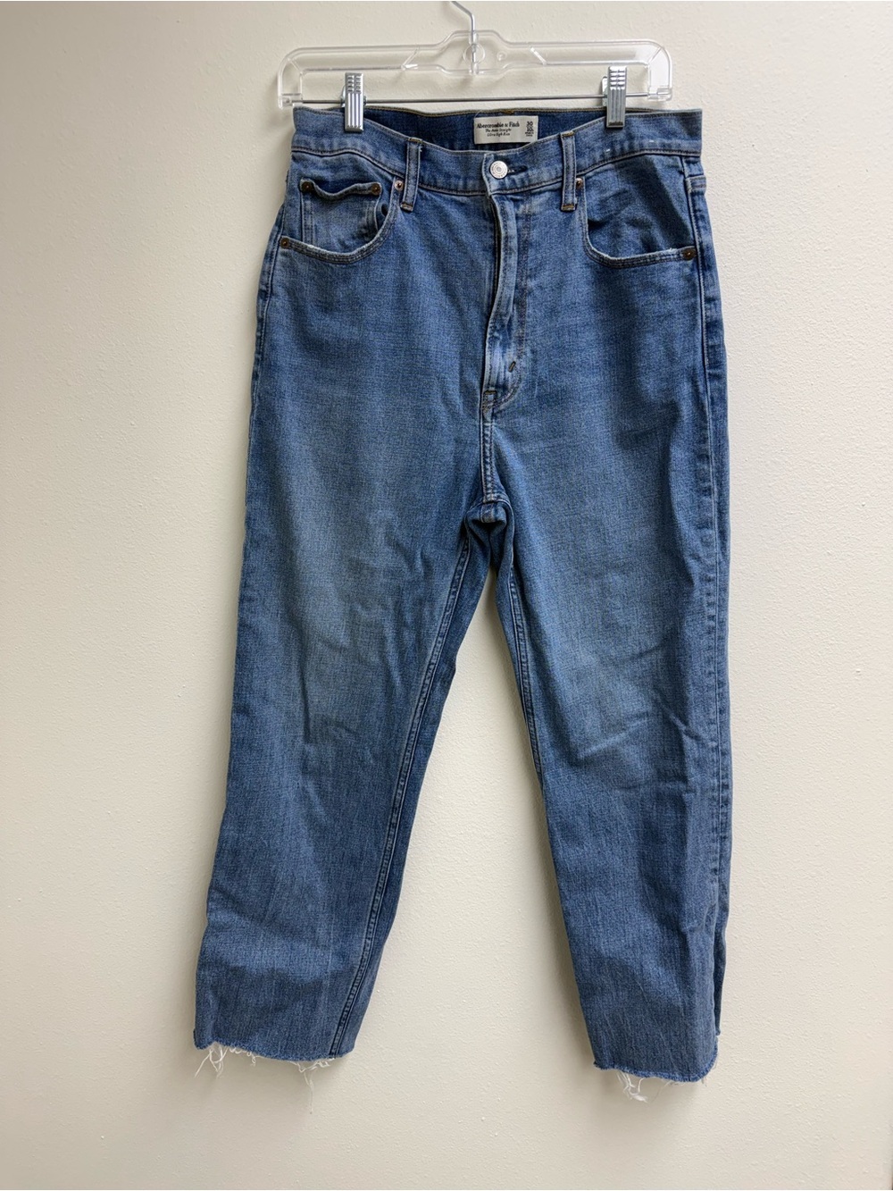 Abercrombie & Fitch Blue Ankle Straight Ultra High-Rise Jeans